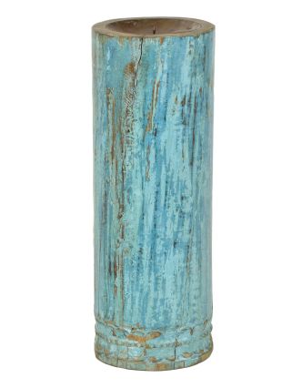 Dřevěný svícen ze starého teakového sloupu, 16x16x44cm