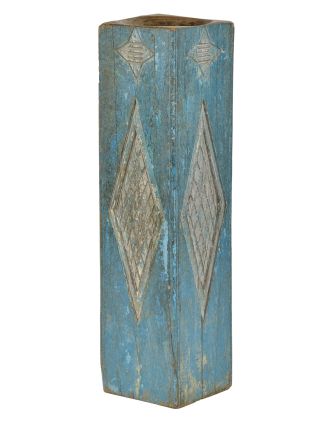 Dřevěný svícen ze starého teakového sloupu, 17x17x63cm