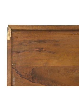 Truhla z teakového dřeva, zdobená řezbami, 146x38x45cm