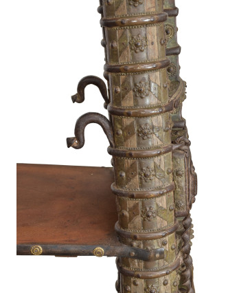 Teakový regál vyrobený ze starého povozu, 118x52x228cm
