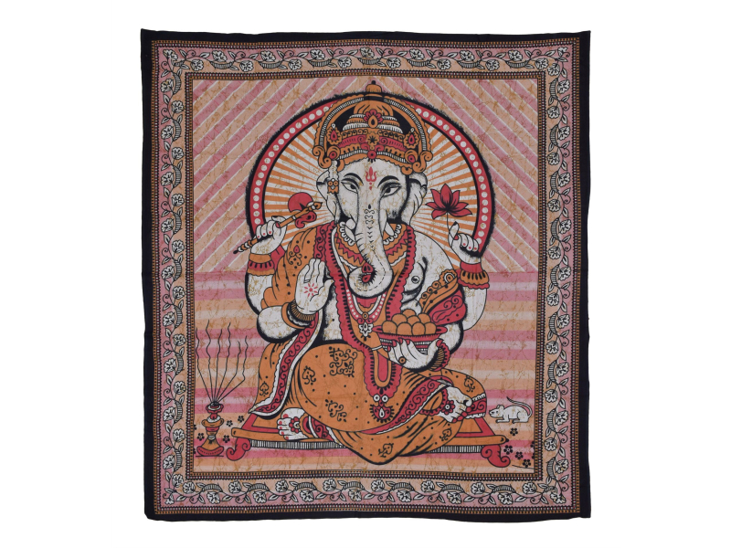 Přehoz na postel, Ganesh, červeno-béžový, 200x220cm