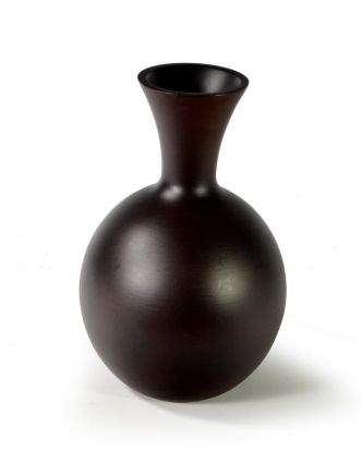 Tmavě hnědá elegantní váza z palmového dřeva, výška 31cm