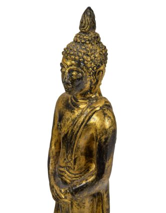 Narozeninový Buddha, neděle, pryskyřice, zlatá patina, 30cm