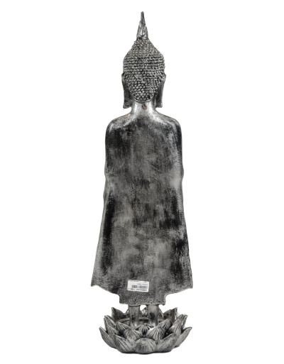 Narozeninový Buddha, středa,  pryskyřice, stříbrná patina, 50cm