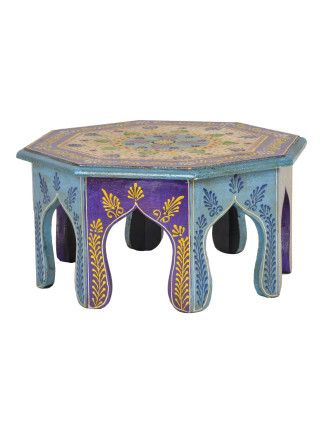 Čajový stolek z mangového dřeva ručně malovaný, 30x30x15cm