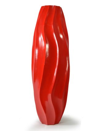 Červená váza z palmového dřeva, výška 62cm