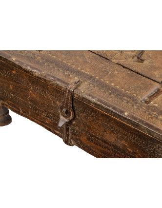 Stará truhlička z teakového dřeva, 40x30x18cm