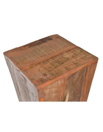 Stolička z teakového dřeva, madlo z provazu, 30x30x43cm
