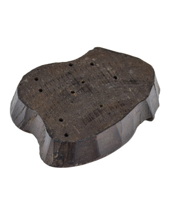 Staré razítko na textil z mangového dřeva, ÓM, 14x18x4cm