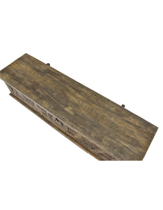 Truhla z mangového dřeva zdobená ručními řezbami, 150x40x45cm