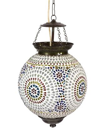 Lampa v orientálním stylu, skleněná mozaika, ruční práce, 25x25x33cm