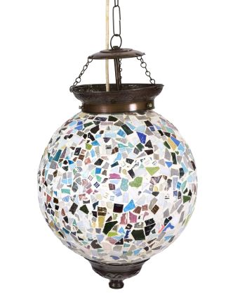 Lampa v orientálním stylu, skleněná mozaika, ruční práce, 25x25x33cm
