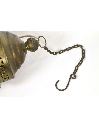 Prosklená lampa v orientálním stylu, zlatá patina, 20x75cm