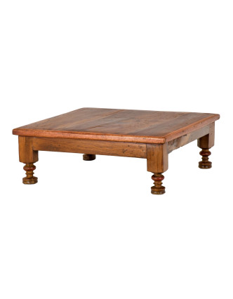 Starý čajový stolek z teakového dřeva, 59x59x21cm