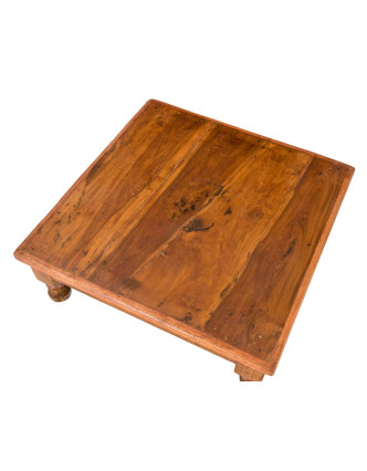 Starý čajový stolek z teakového dřeva, 59x59x21cm