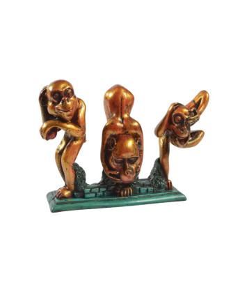 Tři zlaté opice, cca12*19cm, pryskiřice, Nepál
