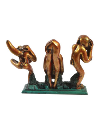 Tři zlaté opice, cca12*19cm, pryskiřice, Nepál
