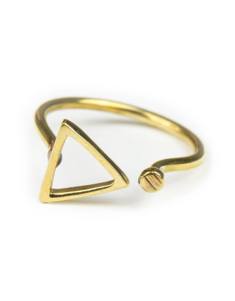 Prsten, trojúhelník, otevřený, postříbřený (10µm)