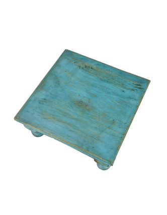 Starý čajový stolek z teakového dřeva, 42x41x15cm
