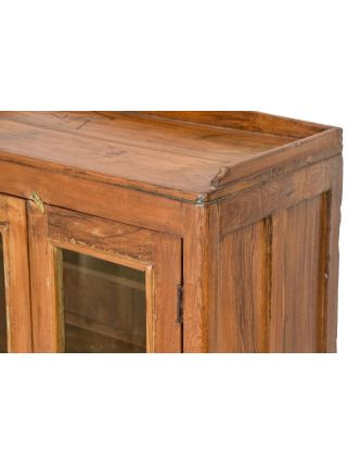 Prosklená skříňka z teakového dřeva, 62x33x95cm