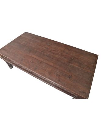 Konferenční stolek z teakového dřeva, ručně vyřezávaný, 182x93x55cm