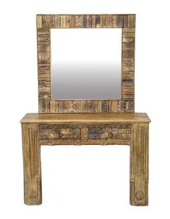 Konzolový stolek z teakového dřeva, ruční řezby, 120x40x80cm