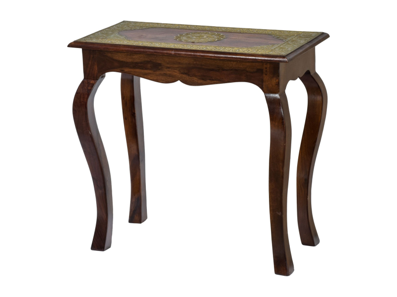 Stolička z palisandrového dřeva, mosazné kování, 63x33x61cm