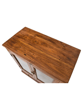 Prosklená skříňka z teakového dřeva, 79x41x92cm