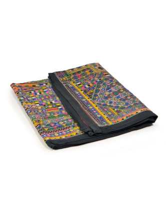 Multibarevná patchworková tapiserie z Rajastanu, ruční práce, 100x160cm