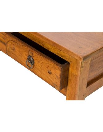 Starý kupecký stolek z teakového dřeva, 77x46x46cm