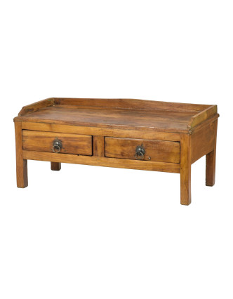 Starý kupecký stolek z teakového dřeva, 75x35x34cm