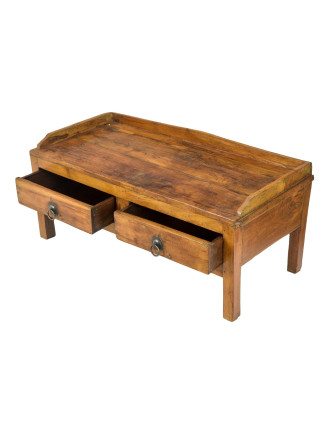 Starý kupecký stolek z teakového dřeva, 75x35x34cm