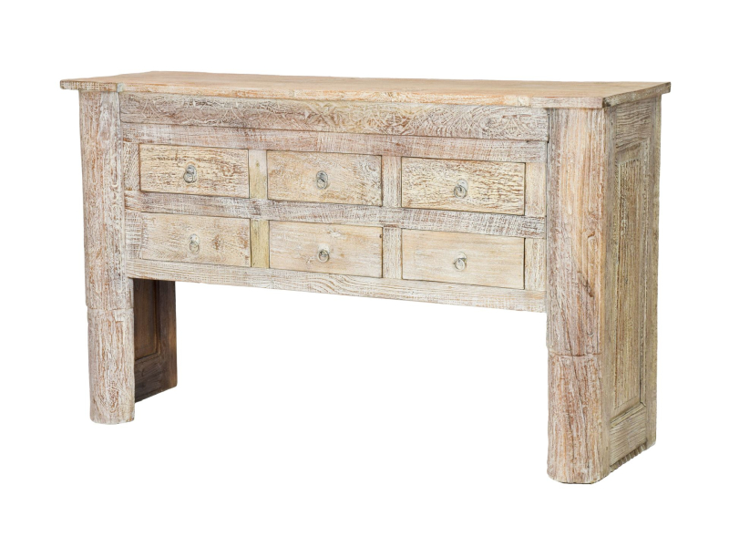 Konzolový stolek z teakového dřeva, šuplíky, 150x45x92cm