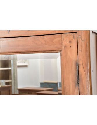 Šatní skříň se zrcadlem vyrobená z teakového dřeva, 67x41x181cm