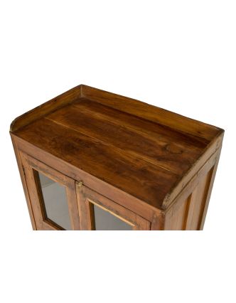 Prosklená skříňka z teakového dřeva, 63x38x101cm