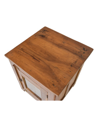 Prosklená skříňka z teakového dřeva, 59x57x67cm