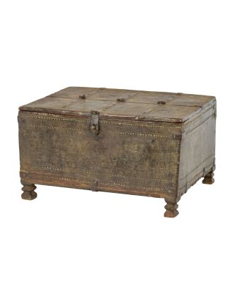 Starožitná truhlička z teakového dřeva, 46x34x26cm
