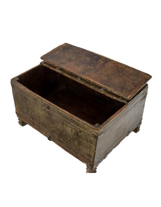 Starožitná truhlička z teakového dřeva, 46x34x26cm