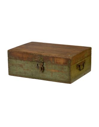 Starožitná truhlička z teakového dřeva, 46x33x17cm