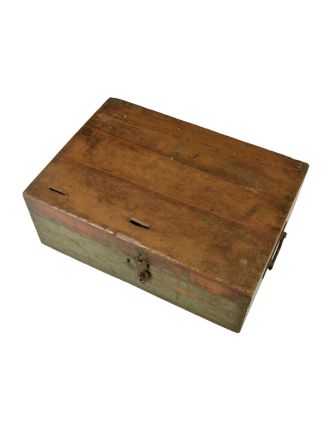 Starožitná truhlička z teakového dřeva, 46x33x17cm