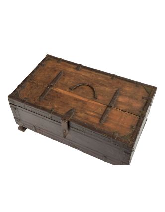 Starožitná truhlička z teakového dřeva, 43x26x18cm