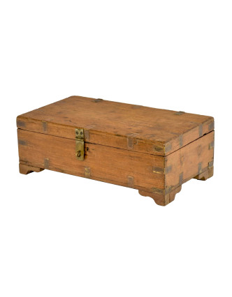 Starožitná truhlička z teakového dřeva, 46x26x17cm
