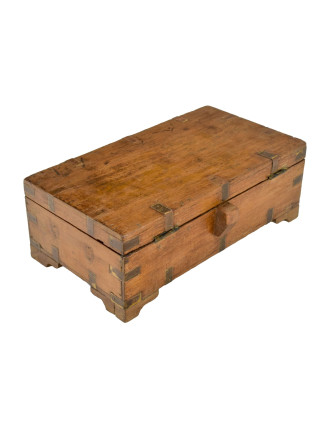 Starožitná truhlička z teakového dřeva, 46x26x17cm