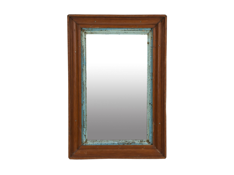 Zrcadlo, antik rámeček, teak, barvené, jednoduché, malé, mix