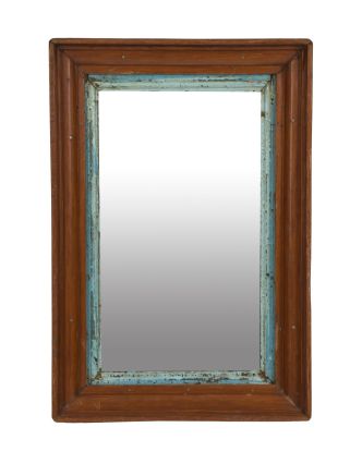 Zrcadlo, antik rámeček, teak, barvené, jednoduché, malé, mix