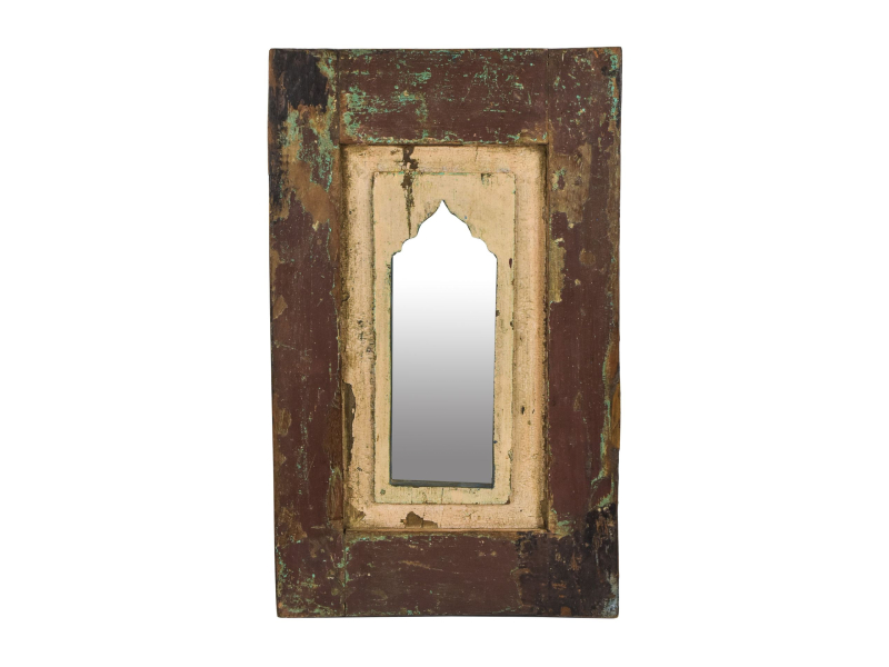 Zrcadlo v rámu z teakového dřeva, 37x5x60cm