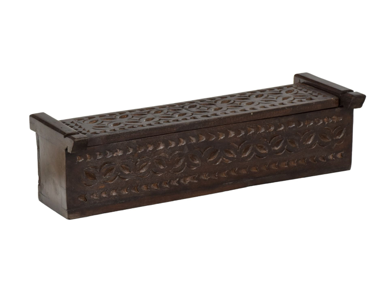 Ručně vyřezávaná dřevěná truhlička z mangového dřeva 48,5x16x13cm