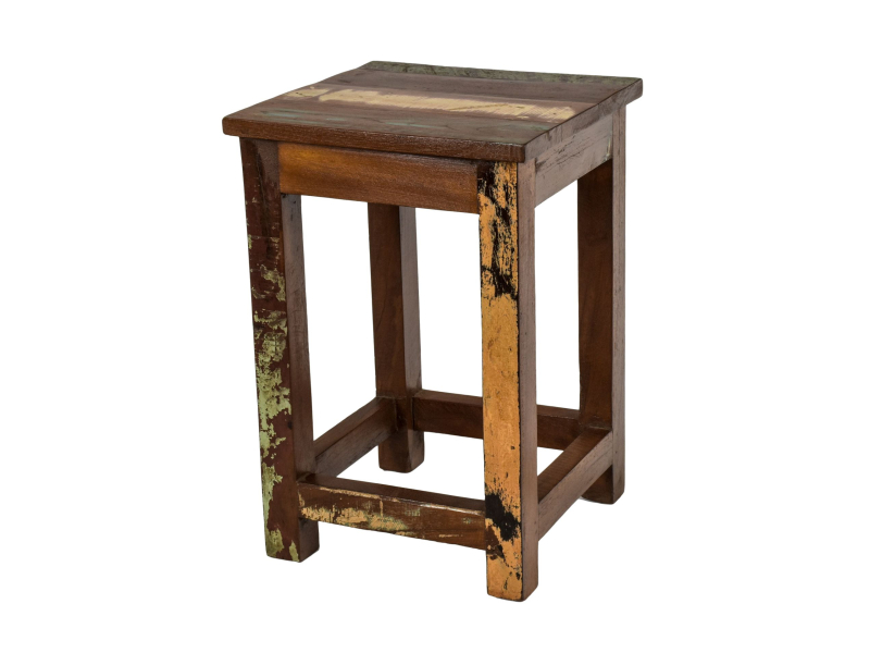Stolička z antik teakového dřeva, "GOA" styl, 30x30x45cm