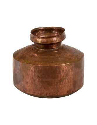 Starožitná měďěná nádoba na vodu, antik, průměr 23cm, výška 20cm
