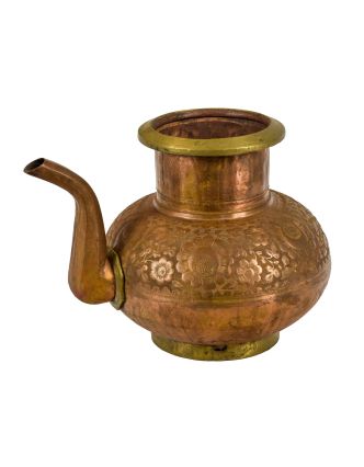 Starožitná mosazná nádoba na vodu, antik, výška 25cm